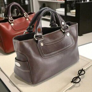 Celine East-West Boogie Tote in Chocolate Brown Leather